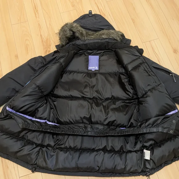Kamik Women's Black Down Filled Parka with Faux Fur Hood - Picture 8 of 16